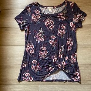 Purple Floral Print Shirt